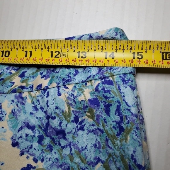 Talbots Blue Beige Floral Ankle Dress Pants Sz 4P - Picture 9 of 10